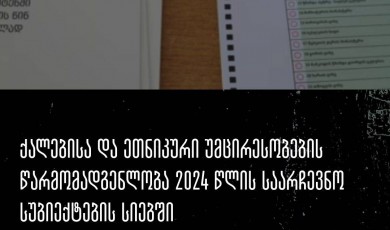 ქალებისა და ეთნიკური უმცირესობების წარმომადგენლობა 2024 წლის არჩევნებში