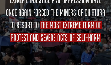 Extreme injustice and oppression have once again forced the miners of Chiatura to resort to the most extreme form of protest and severe acts of self-harm