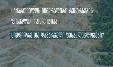 საქართველოს მინერალური რესურსების ფისკალური პოლიტიკა:  სიმდიდრე თუ დაკარგული შესაძლებლობები?